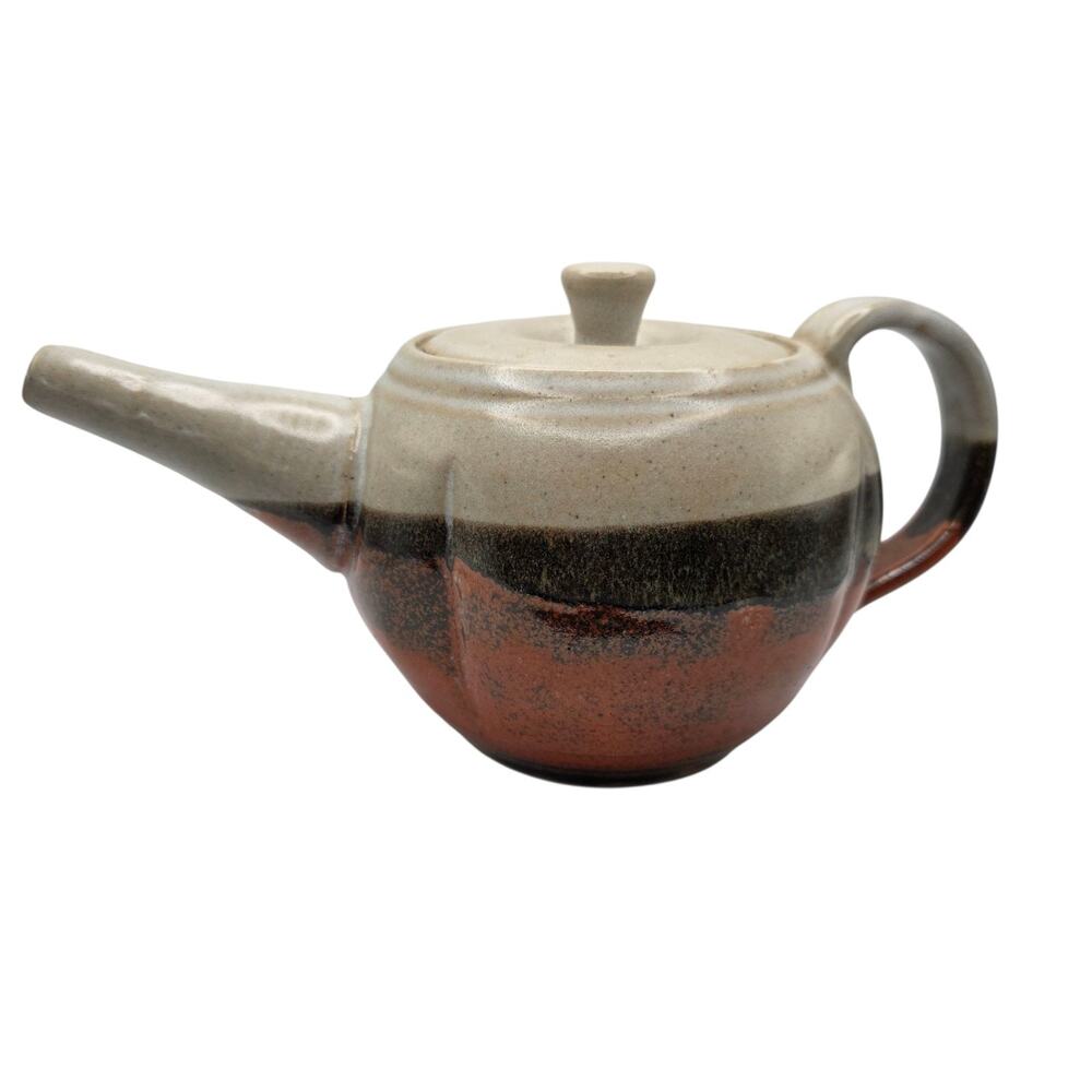 Vintage Japanese Style Stoneware Side Handle Teapot – Handmade Ceramic Kyusu